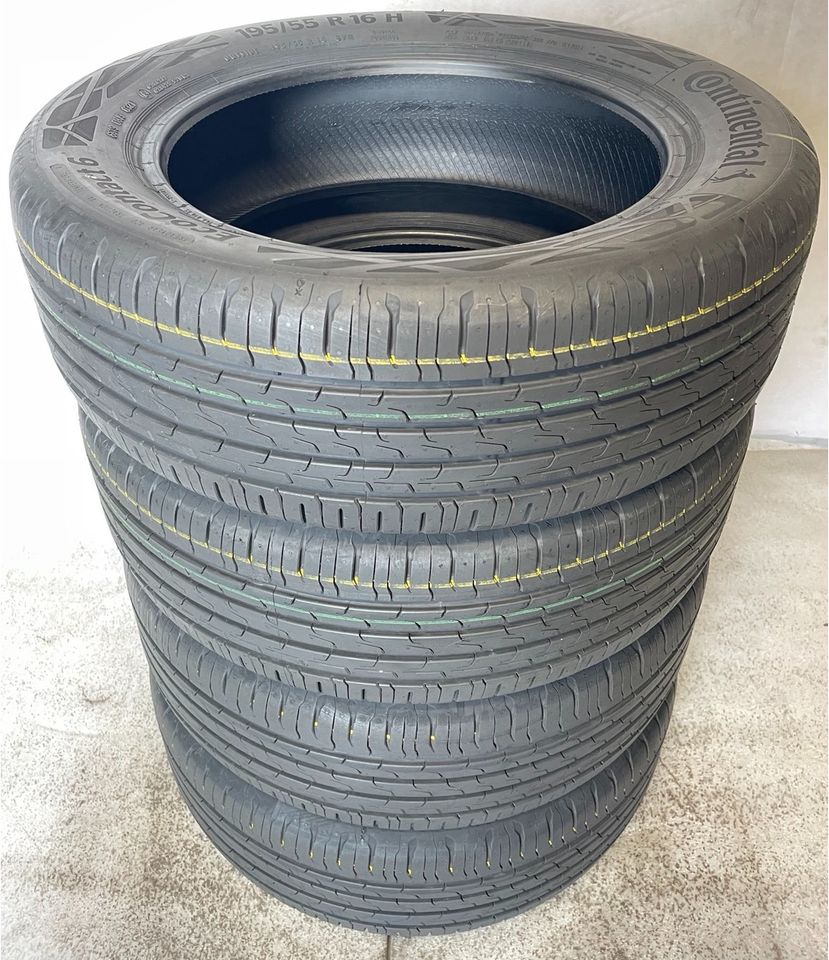 4x Continental Sommerreifen 195/55R16 87H 6mm aus 2021 WIE NEU in Flörsheim am Main