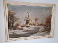 Öl Gemälde sehr schön und groß Windmühle Signiert Bayern - Erlenbach am Main  Vorschau