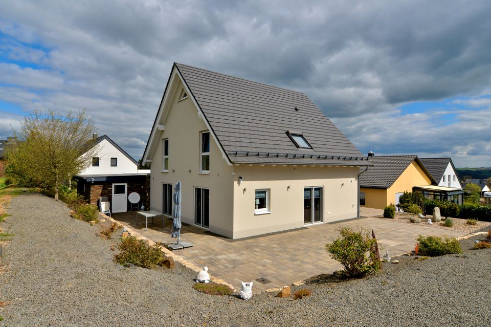 Europa und die Natur im Blick: gepflegtes, freistehendes A+ 2015er-Erdwärme-Massivhaus in Daleiden in Daleiden