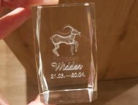 3D Kristallglas Laser Glas Sternzeichen Widder Geschenk Thüringen - Küllstedt Vorschau