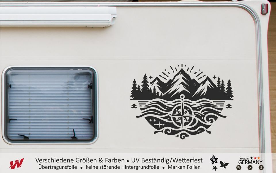 Berglandschaft | Wohnmobil, Wohnwagen Camping Aufkleber in Viersen