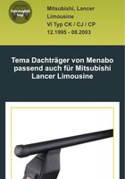 Menabo Dachträger Mitsubishi LancerVI Typ CK/CJ/CP Rheinland-Pfalz - Grünstadt Vorschau