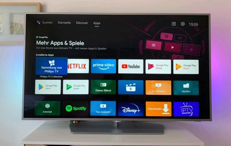 Smart Android UHD 4k TV Philips 49 Zoll mit Ambilight in Berlin
