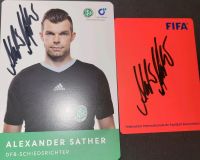 DFB Schiedsrichter signierte rote Karte und Autogrammkarte Sather Düsseldorf - Pempelfort Vorschau