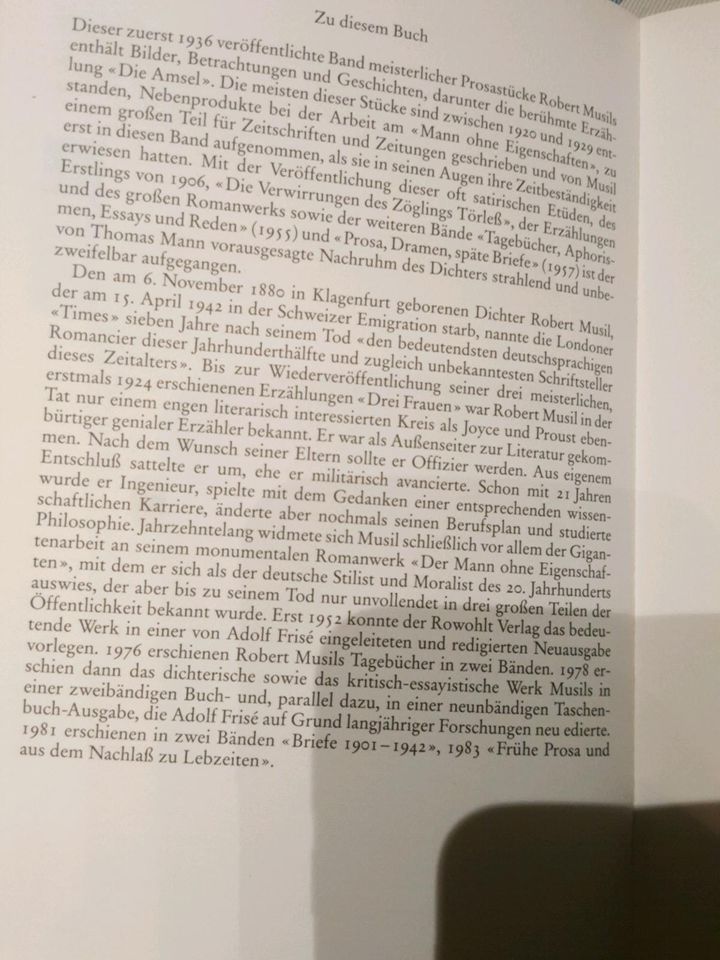 Robert Musil: Nachlaß zu Lebzeiten.  Prosa in Regensburg