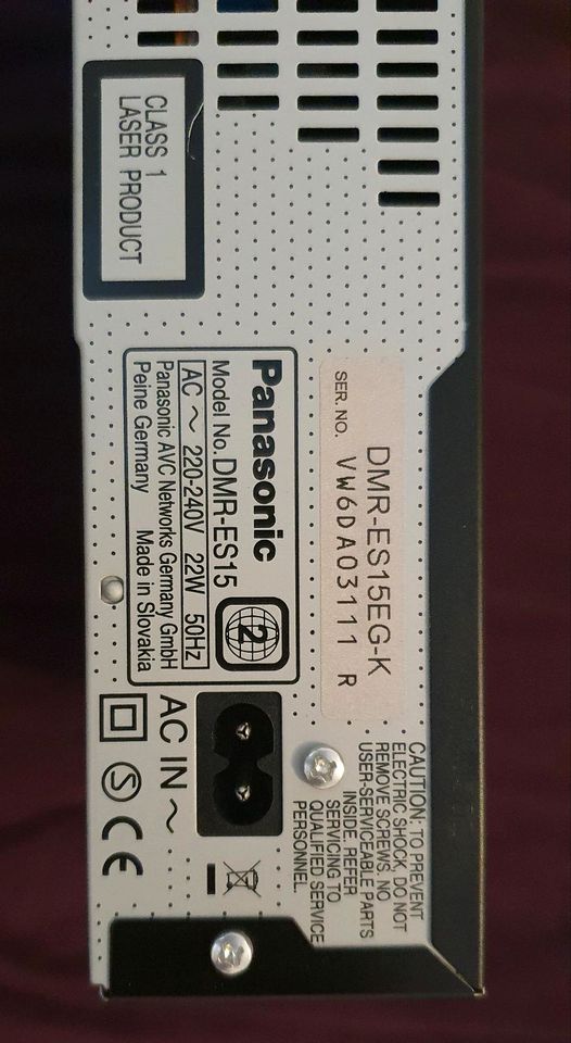 Panasonic DVD Recorder DMR-ES 15 in Nürnberg (Mittelfr)