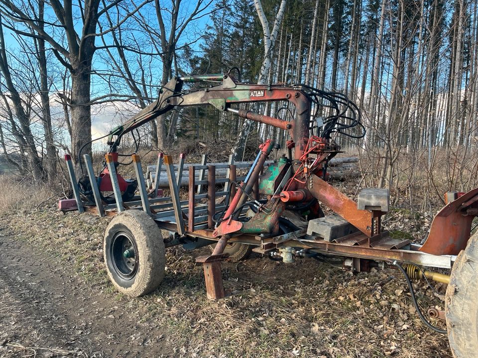 Rückewagen * Holz * Wald * Rückehänger Atlaskran in Marienberg