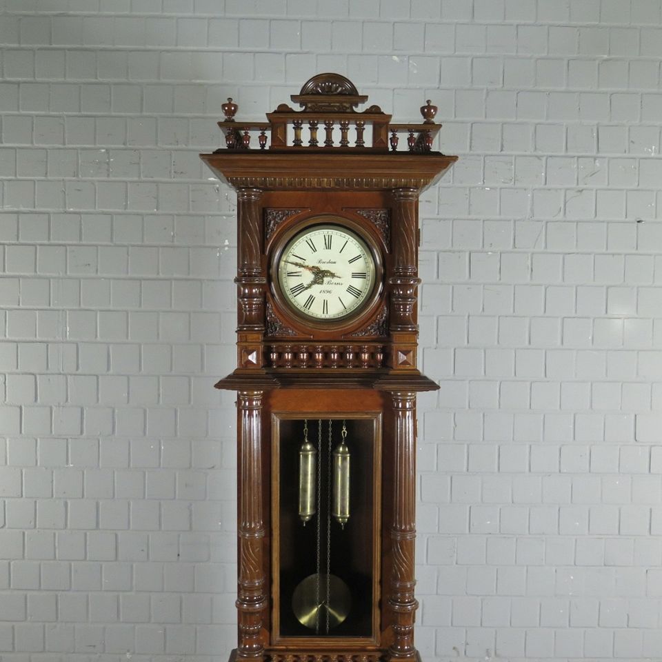 23315 Standuhr Uhr Gründerzeit 1896 Nussbaum Antik in Nordhorn