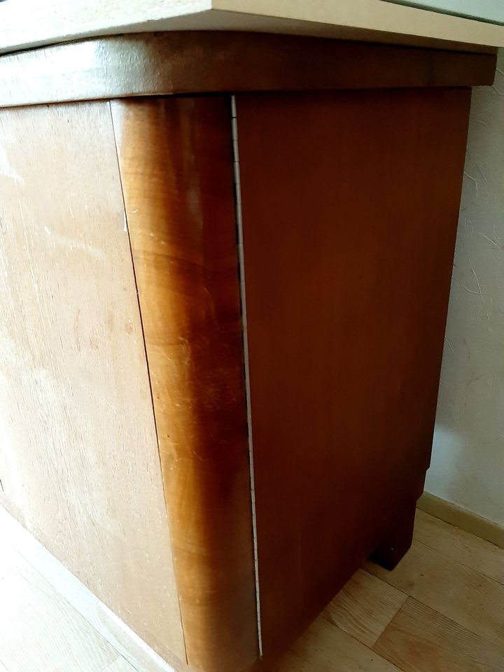 Holzschrank halbhoher H:80 cm mit 2 Türen für Upcycling 50er in Sonneberg