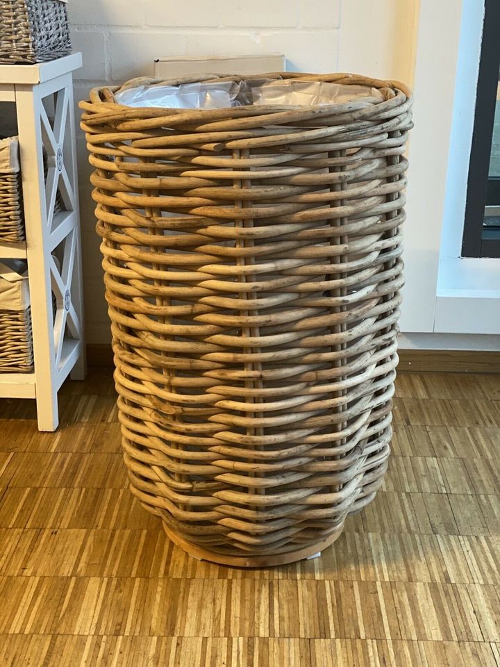 XXL Rattan Blumentopf Pflanzentopf Korb 1915 Van der Leeden in Borchen