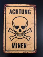 Blechschild "Achtung Minen" Deko Fun Militär Gaming Düsseldorf - Garath Vorschau