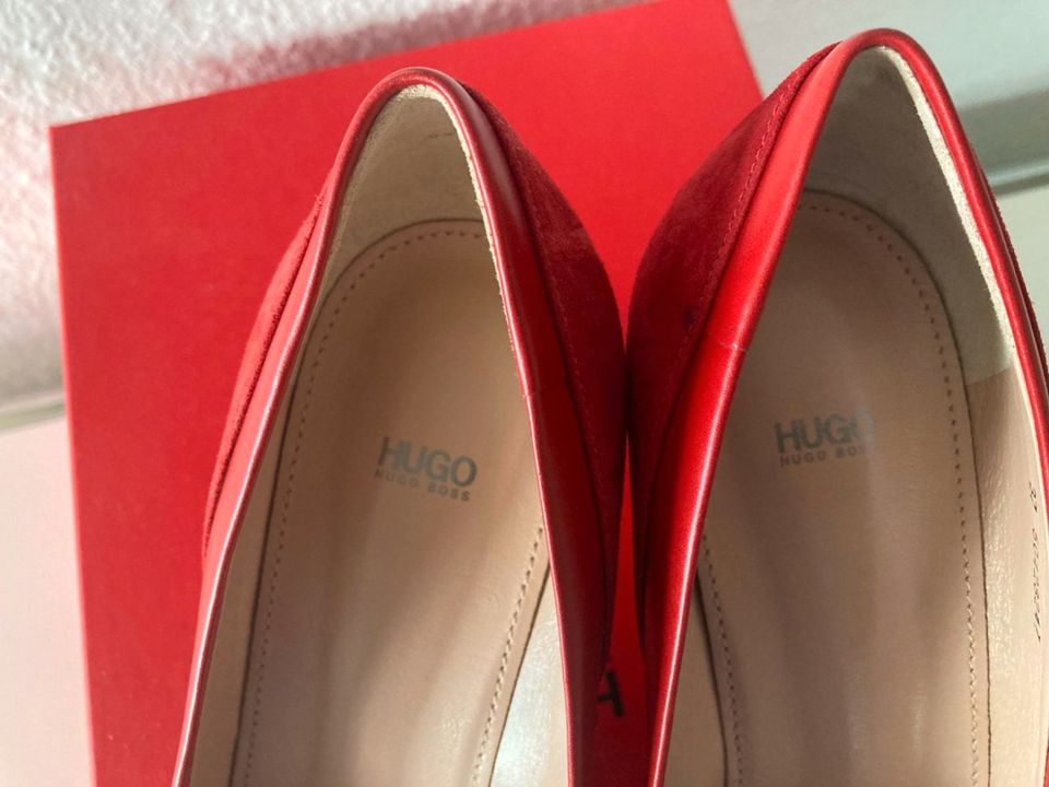 Hugo Boss Damen Pumps Ivy 60-Mix rot Leder Gr. 37 in Schönaich