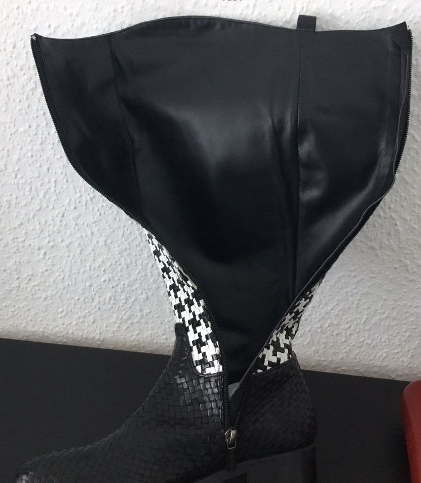 PONS QUINTANA Luxus Leder Stiefel Pepita Hahnentritt Gr.36 1/2Neu in Essen