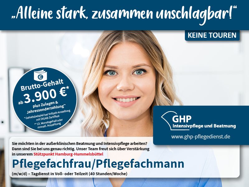 Pflegefachfrau/Pflegefachmann (m/w/d) im Tagdienst in Hamburg