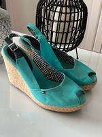 Tommy Hilfiger Keilsandalen Gr. 39, Türkis Bayern - Erlangen Vorschau