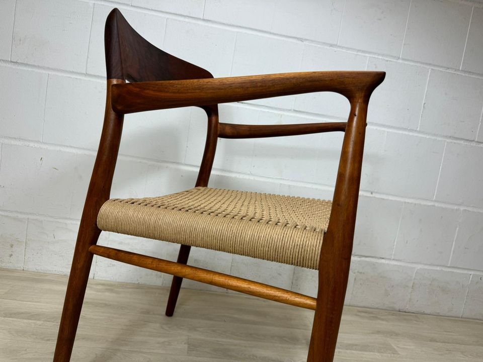 Vintage Teak papercord MØLLER Stuhl armchair No. 56 danish 60er in Delmenhorst