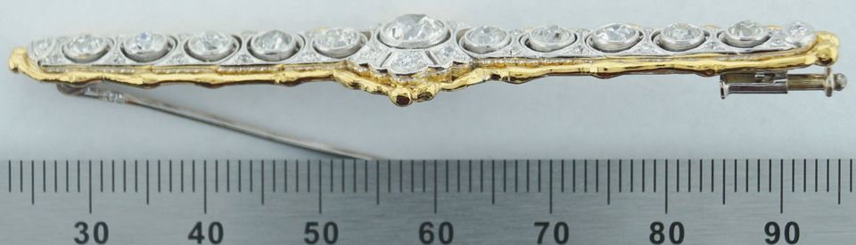 Brosche Gold 585, Diamant, Antikschmuck, Anstecknadel in Friedelsheim