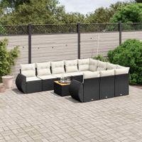 11-tlg. Garten-Sofagarnitur mit Kissen Schwarz Poly Rattan Couch Hessen - Weilburg Vorschau