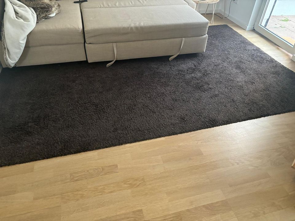 Teppich VINDEBÄK Langflor-Teppich, graubraun, 160x230 cm - IKEA in Bad Vilbel