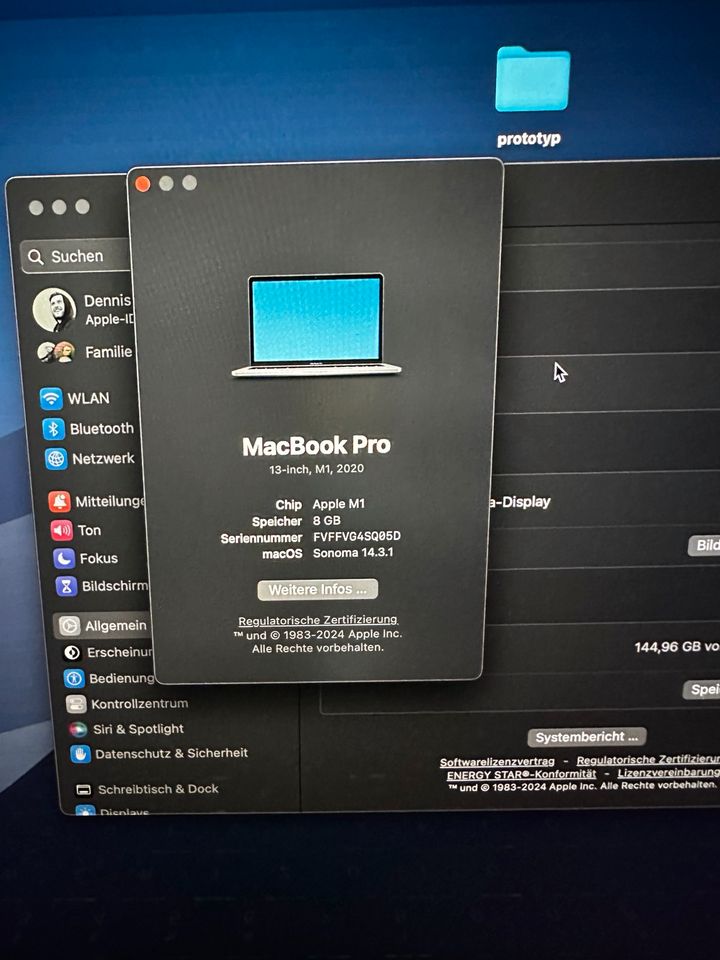 Apple MacBook Pro 13‘ / M1 / 245 GB / Space Grau / 2020 in Berlin