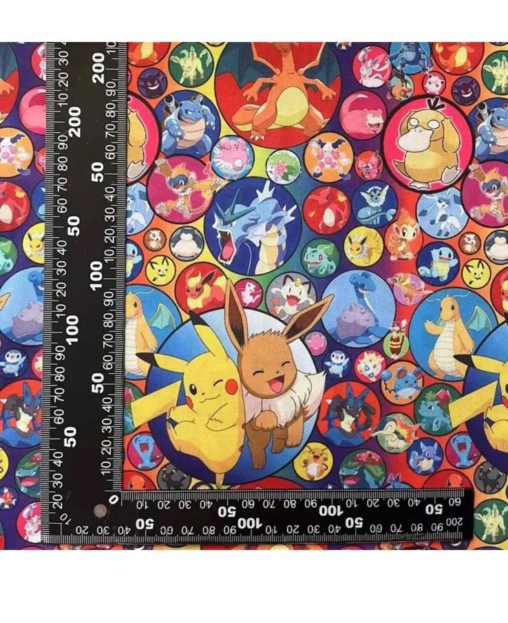 Pokémon Stoffe, blau, schwarz rot Pikachu ash shiggy in Pulheim