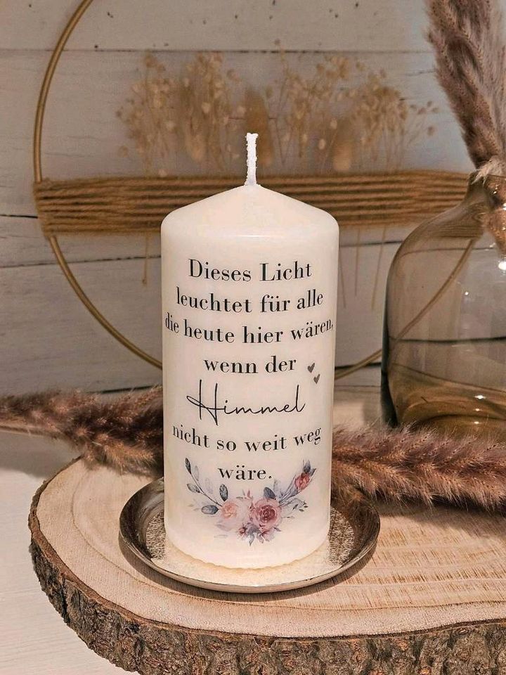 Hochzeitskerze Geschenkkerze personalisiert in Damme