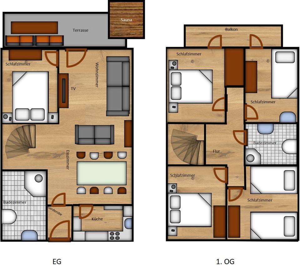 Ferienhaus Zoe für 9p - See, Wald, Sauna, WLAN in Kirchheim