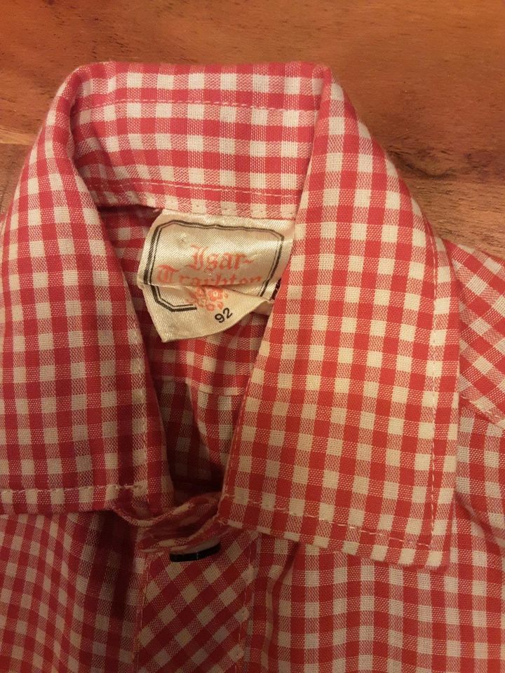 Cooles Trachtenhemd in Gr.92 von Isar Trachten, rot/weiß kariert in Saarbrücken