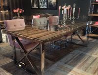 Schöner Holz Esstisch mit chromegestell ohne Stühle Mitte - Wedding Vorschau