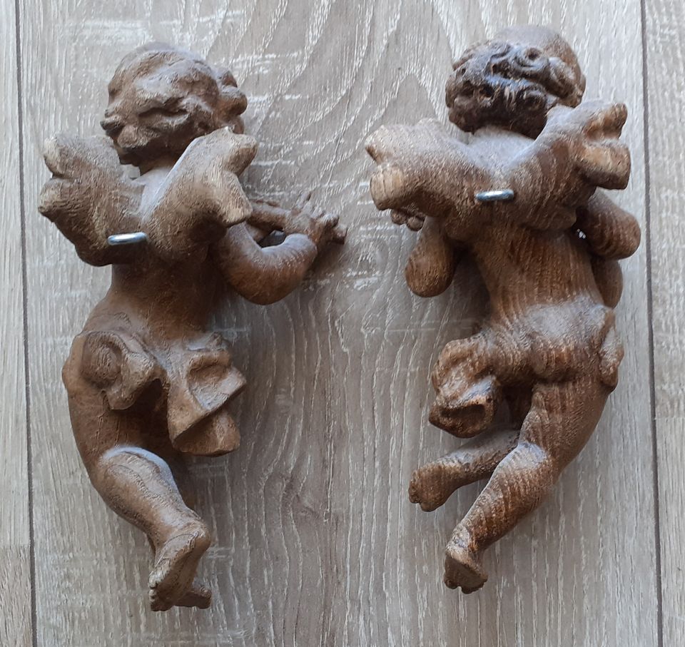 Zwei Putten Holz handgemacht Schnitzerei, Putto Putti Engel in Berlin