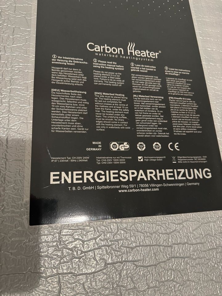 2 Stück Carbon Heizung für Wasserbetten von Carbon Heater in München