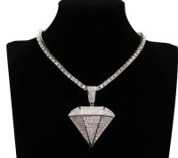 Anhänger Diamantform und Kette Silber mit Zirkonia Steine Neu Berlin - Charlottenburg Vorschau