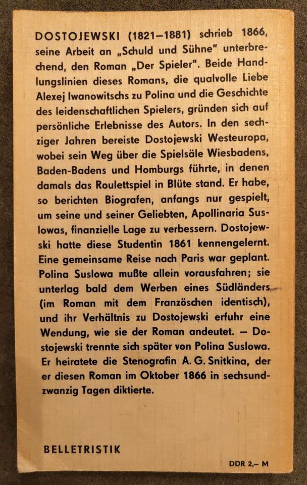 Fjodor M. Dostoyevsky Der Spieler Buch Alt in Göttingen