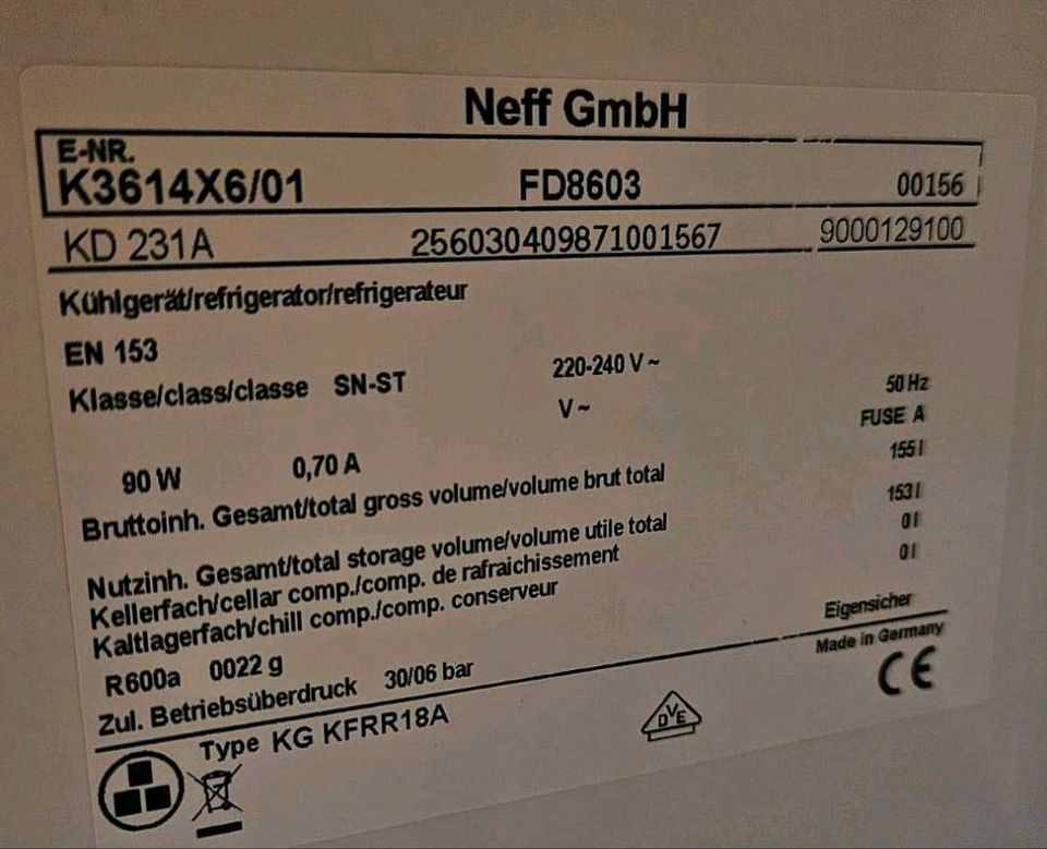Neff Einbaukühlschrank - KD231A in Walzbachtal