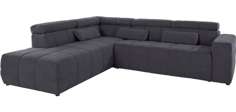 Ecksofa 277x228cm Grau Sitztiefenverstellung Brandon Couch Microf in Köln