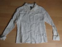 B1 Damen Leinen Bluse Blazer Jacke Gr M weiß-creme-ton Stickerei Schwerin - Großer Dreesch Vorschau