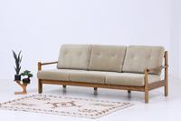 Vintage Sofa 60er Jahre | Mid Century Holzgestell Couch Stoff Lounge Retro 70er #05-77 Berlin - Tempelhof Vorschau