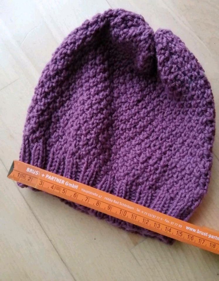 Mütze Wolle 104 110 116 Beanie Merino handgestrickt in Freiburg im Breisgau