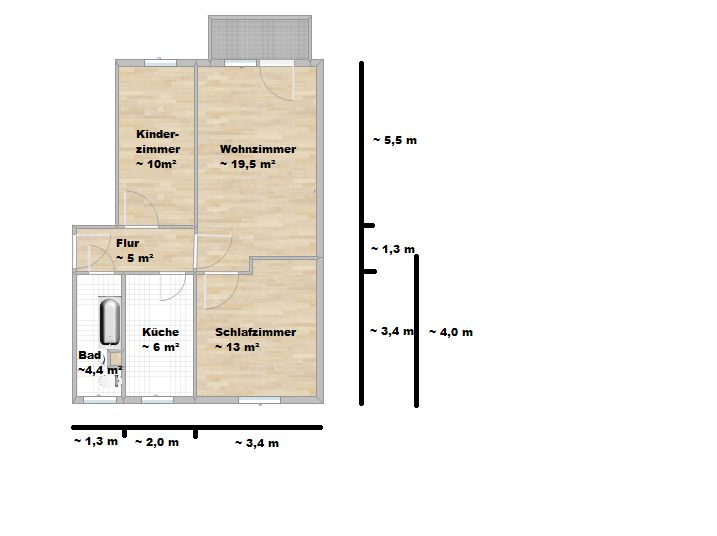 3 Raumwohnung mit schönem Ausblick in Oederan