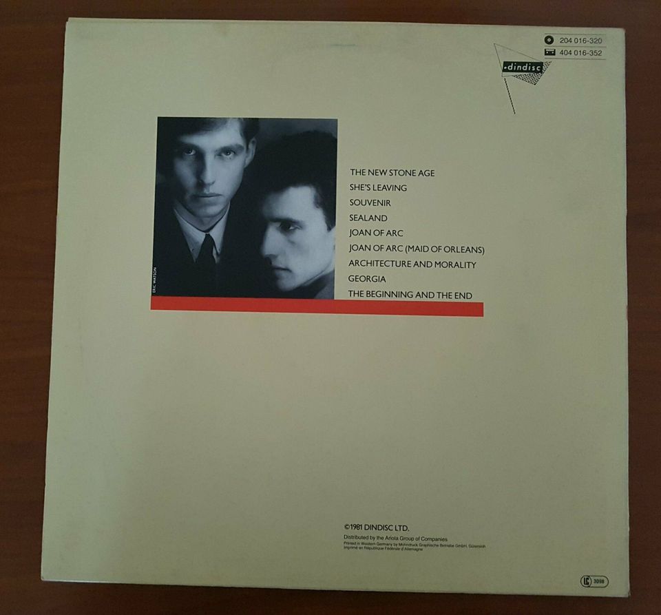 OMD ARCHITECTURE & MORALITY VINYL LP in Hamburg