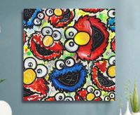✅Javi Cuadrado (1986) - Extra Cookie monster and Elmo / Wandbild, Art, Kunstwerk, Leinwand, Acryl, Paint, handgemalt Nordrhein-Westfalen - Horstmar Vorschau