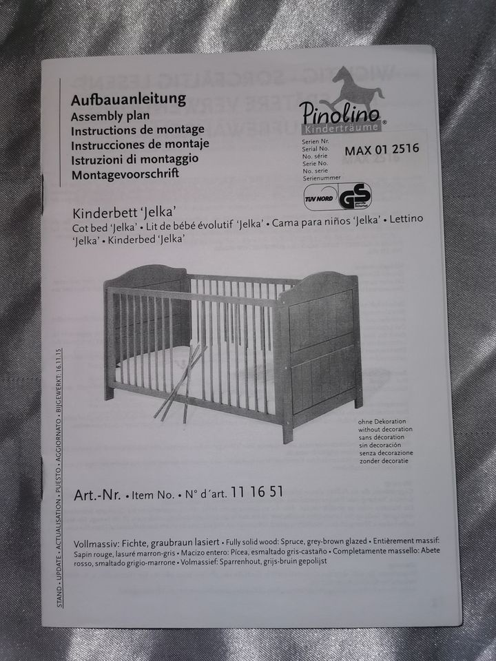 Babybett, Kinderbett, Beistellbett - Fichte vollmassiv in Kassel