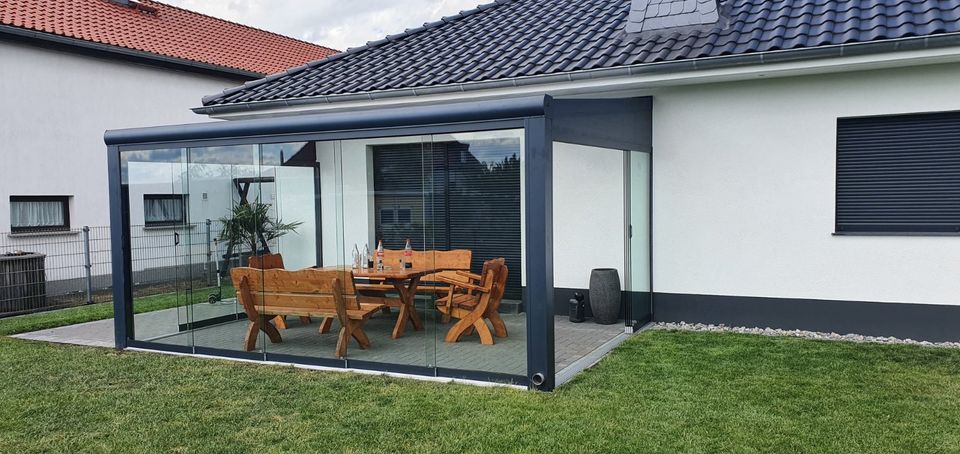 ALU Terrassenüberdachung - Carport - Pergola - Glasschiebewand - in Braunschweig