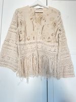 Zara Tunika Strick Bohemian Oberteil Fransen cremebeige Gr S Berlin - Mitte Vorschau