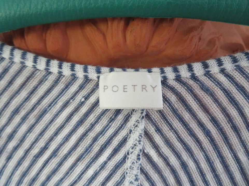 Poetry Strickkleid S 100% Leinen mit Taschen dunkelblau weiß in Weingarten