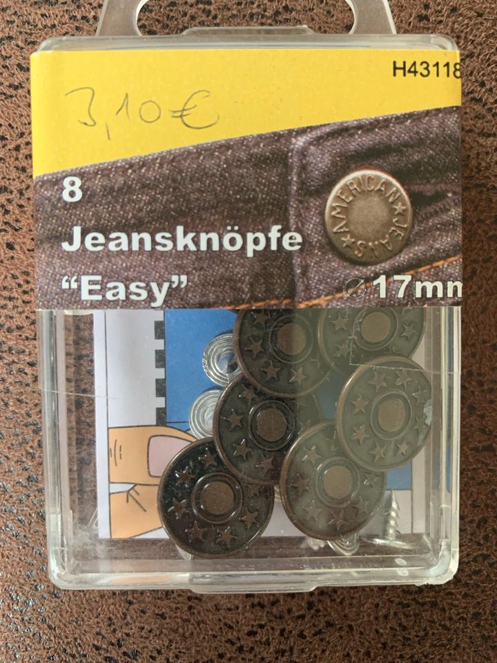 Jeansknöpfe 8 Stück, neu, 17 mm in Maulbronn