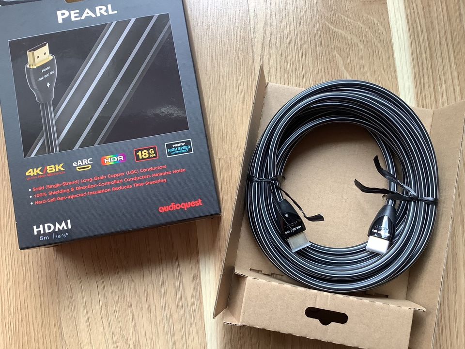 Audioquest Pearl 18 HDMI-Kabel 4K/8K 5 Meter lang in Kamen