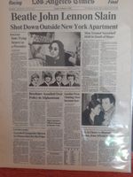John Lennon Beatles Zeitung Death 1980 Los Angeles Times Sachsen-Anhalt - Magdeburg Vorschau