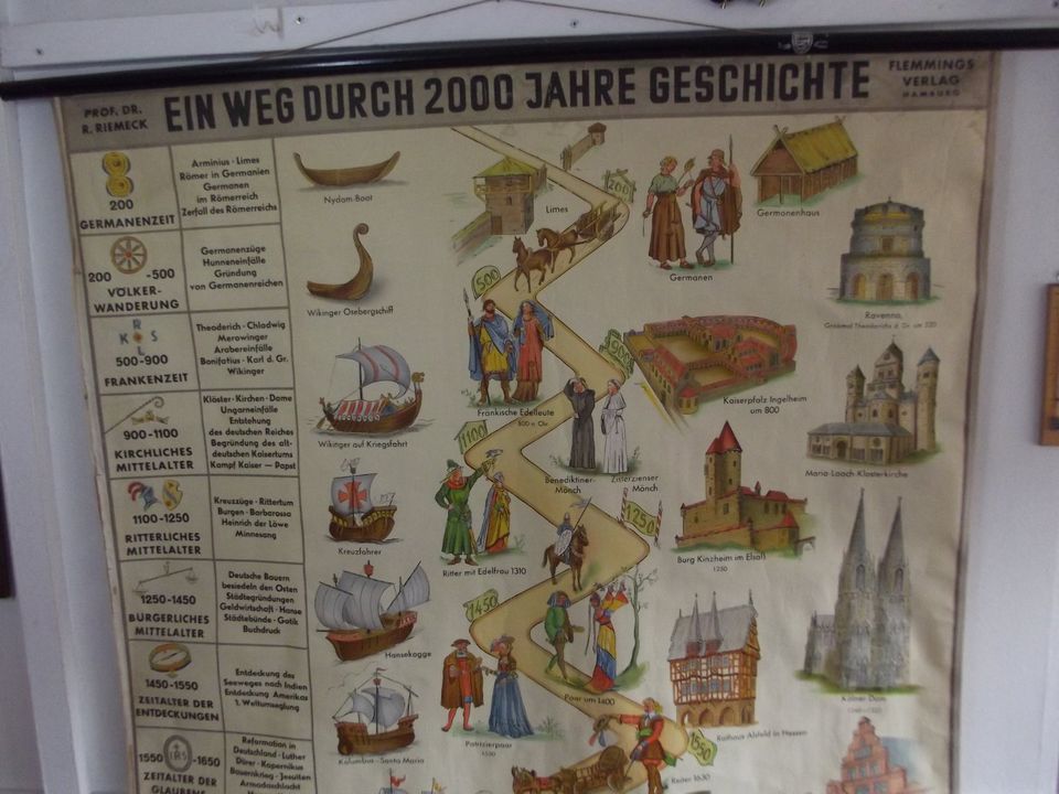 Wandkarte - Ein Weg durch 2000 Jahre Geschichte (1,35 x 1 m) in Pfeffelbach