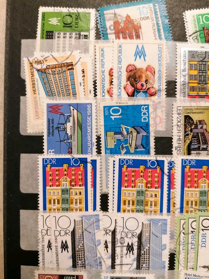 Briefmarken DDR Messe Leipzig 1975 bis 1986 in Waren (Müritz)